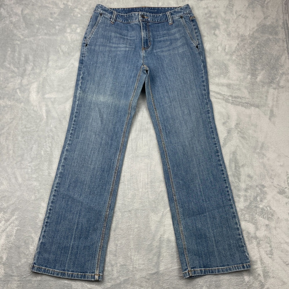 Vtg Y2k Liz Claiborne Bootcut Jeans Womens 12 Blue Denim Medium Wash Streetwear